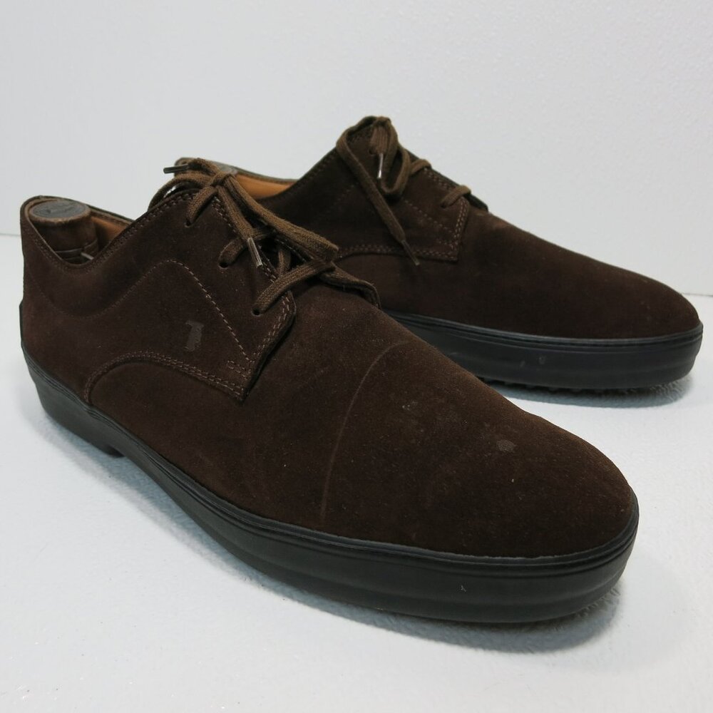 Tod's 8.5 Suede Leather Casual Oxfords Shoe Men's Footwear Zapatos Kutsu 9.5 - Picture 2 of 7